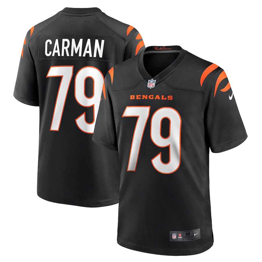 Men Cincinnati Bengals 79 Jackson Carman Nike Black Game NFL Jersey